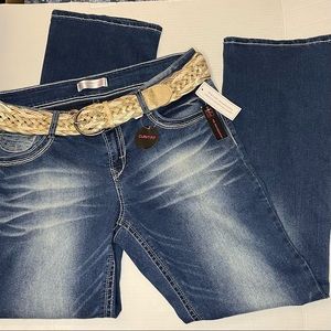 NoBo Bootcut Belted Curvy Jeans Sz 17 NEW with Tags